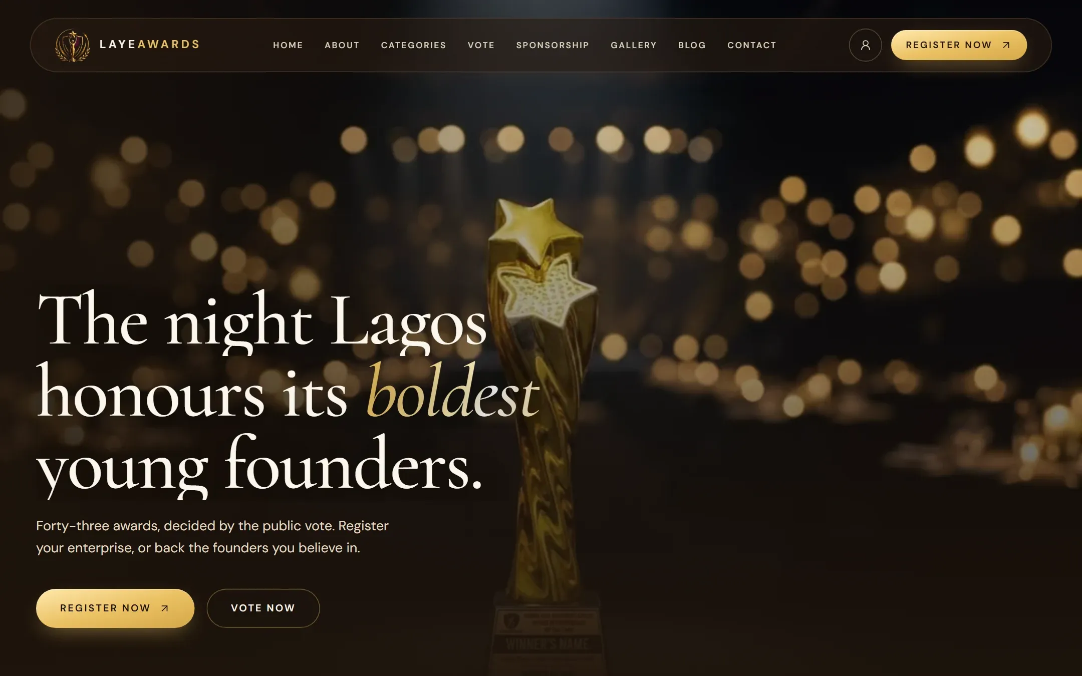 LAYE Awards homepage